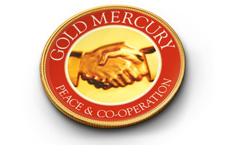 Gold Mercury Peace & Cooperation Symbol